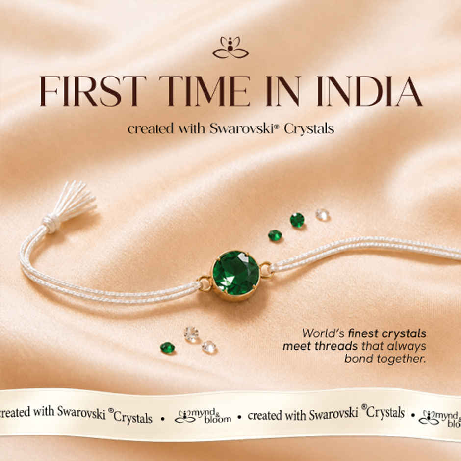 Created with Swarovski Crystals | Emerald Eclat Rakhi | Carat Gold Plating