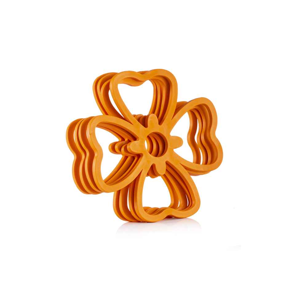 Java 4 Petal Flower Shape Hot Mat (4 Pieces, Orange)