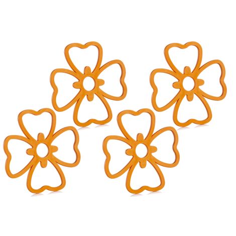 Java 4 Petal Flower Shape Hot Mat (4 Pieces, Orange)