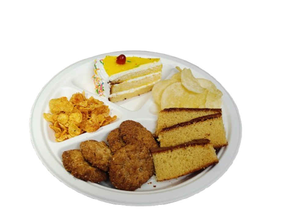 Disposable Round Tray Plate | Pack of 25 | 10 inch | Sn Cd 11 | Antzco