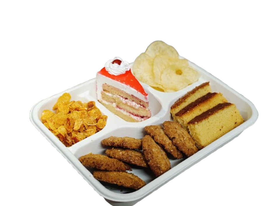 Square Tray Plate | 4 Compartment | 9 inch | Pack of 25 | Antzco