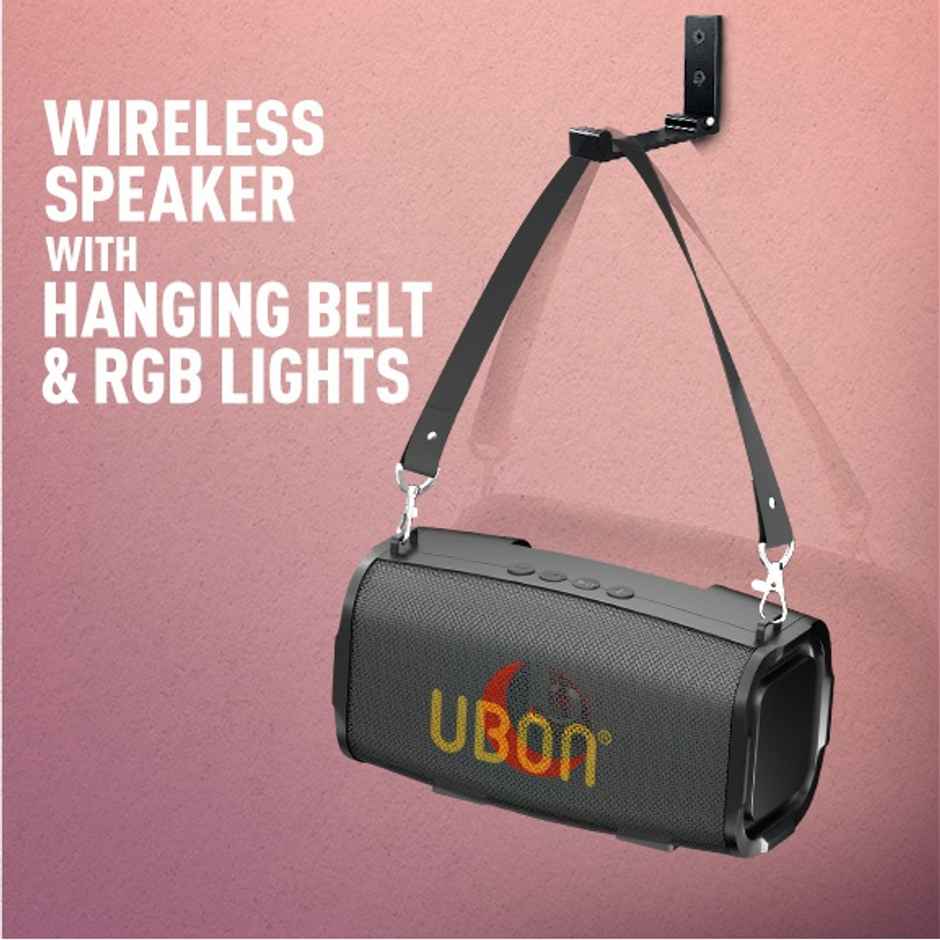 UBON Sultaan 10W BT Speaker with 1200 mAh Battery , Upto 10 Hrs Playtime, RGB lights, BT V5.3 (Black)