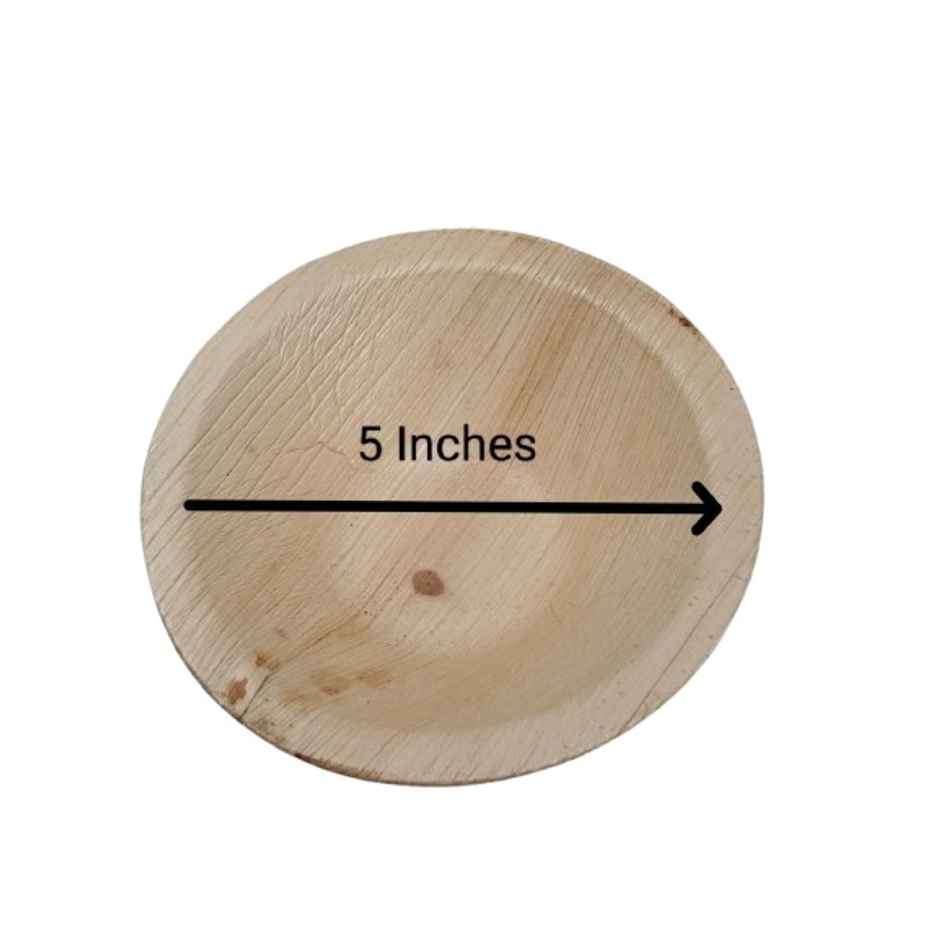 Disposable Palm Round Bowl | 5 inch | Pack of 10 | Antzco