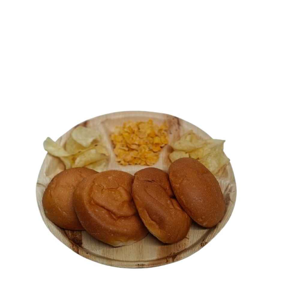 Disposable Palm Round Compartment Plate | 12 inch | Pack of 10 | Antzco