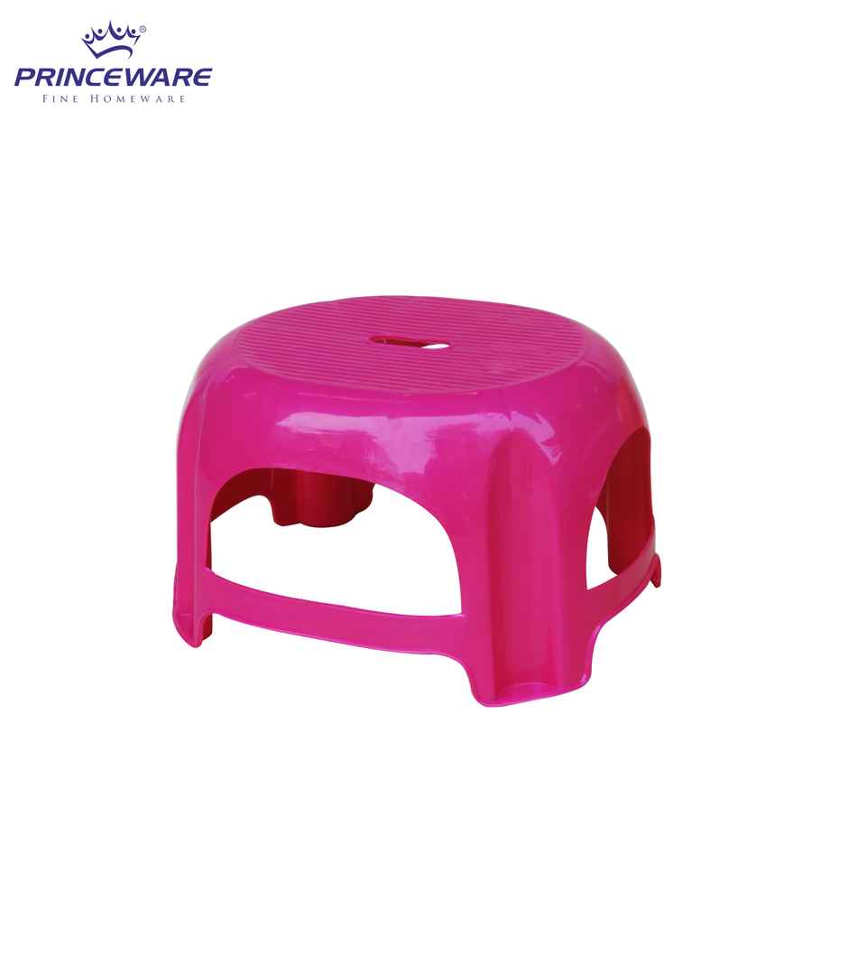 Princeware Bathroom/ Kitchen Stool Small Size | 323 x 280 x 183 Mm- Pink