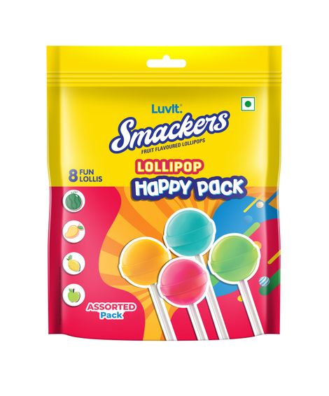 Luvit Smackers Fruit Assorted Lollipops Combo 