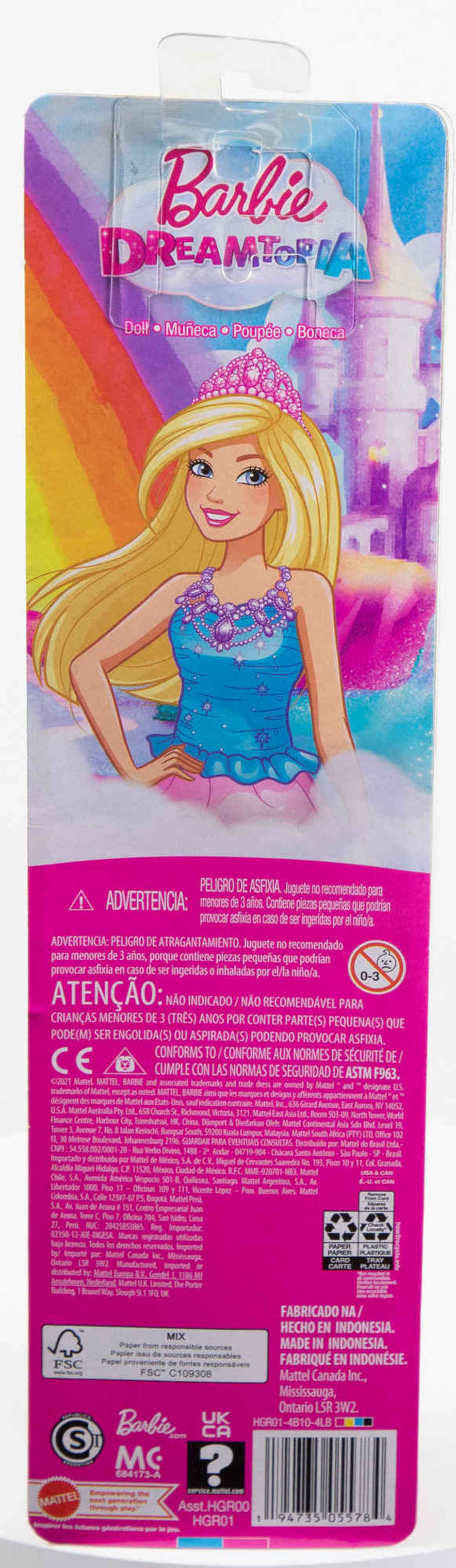 Barbie Dreamtopia Princess Doll Blonde Pink Skirt and Tiara