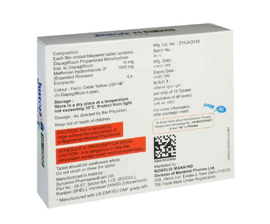 Justoza-M 10/1000 Tablet ER