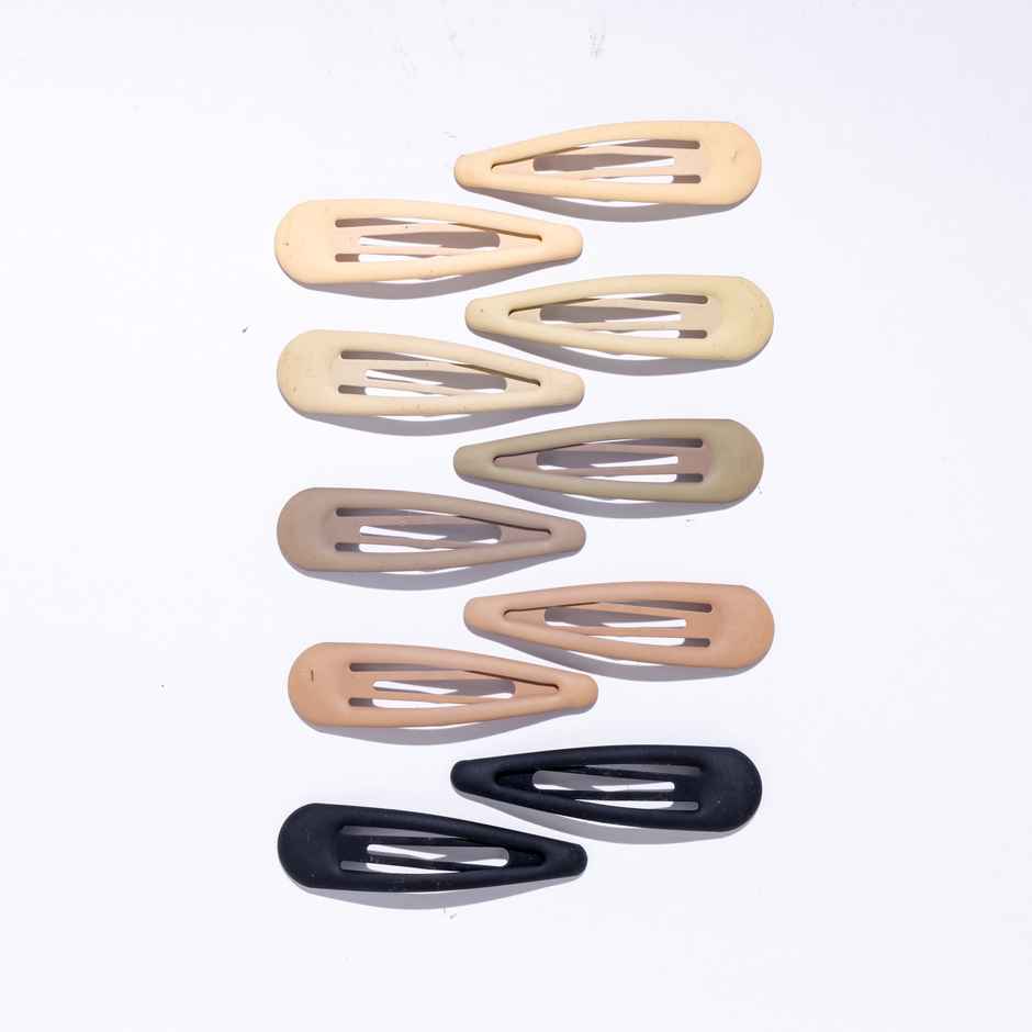 Gush Beauty Tic Tac Hair Pins/Clips | Multicolor | Nudes & Black
