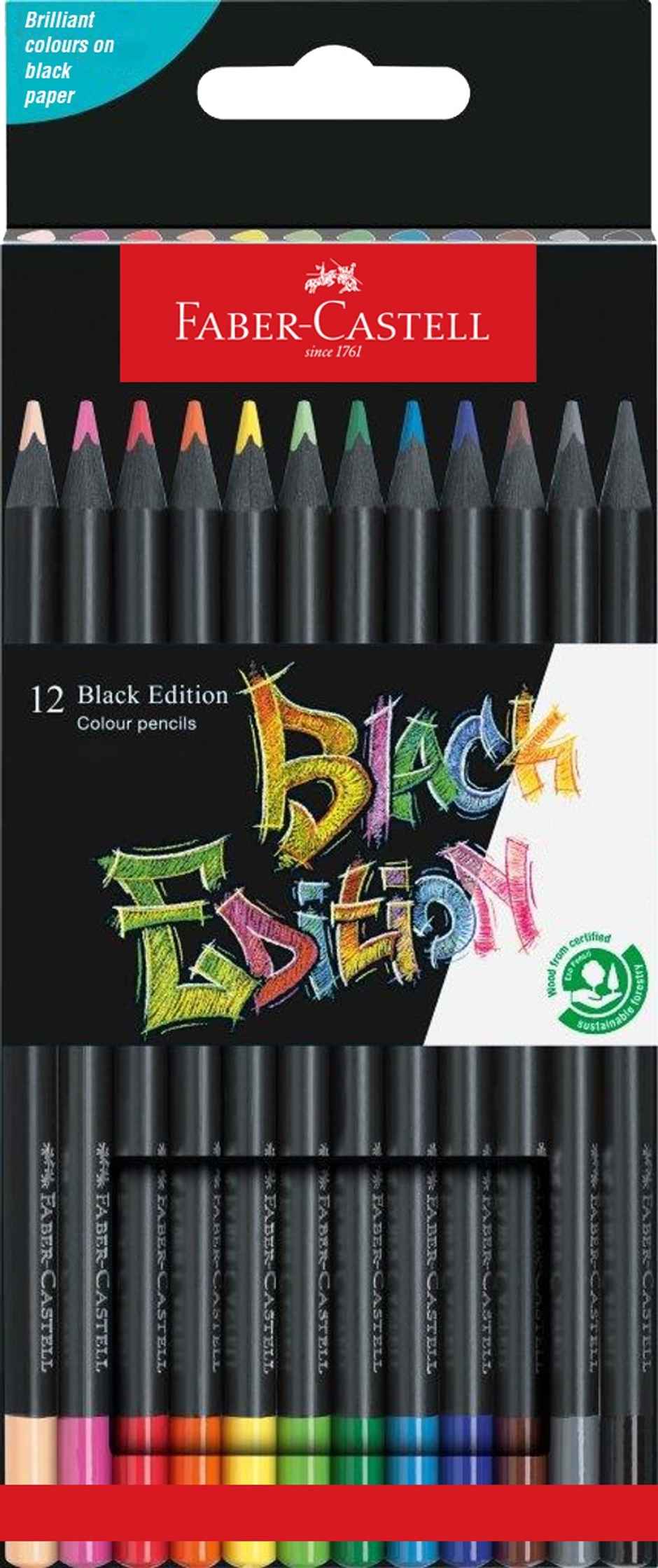 Faber-Castell-Black Edition Colour Pencils - 12