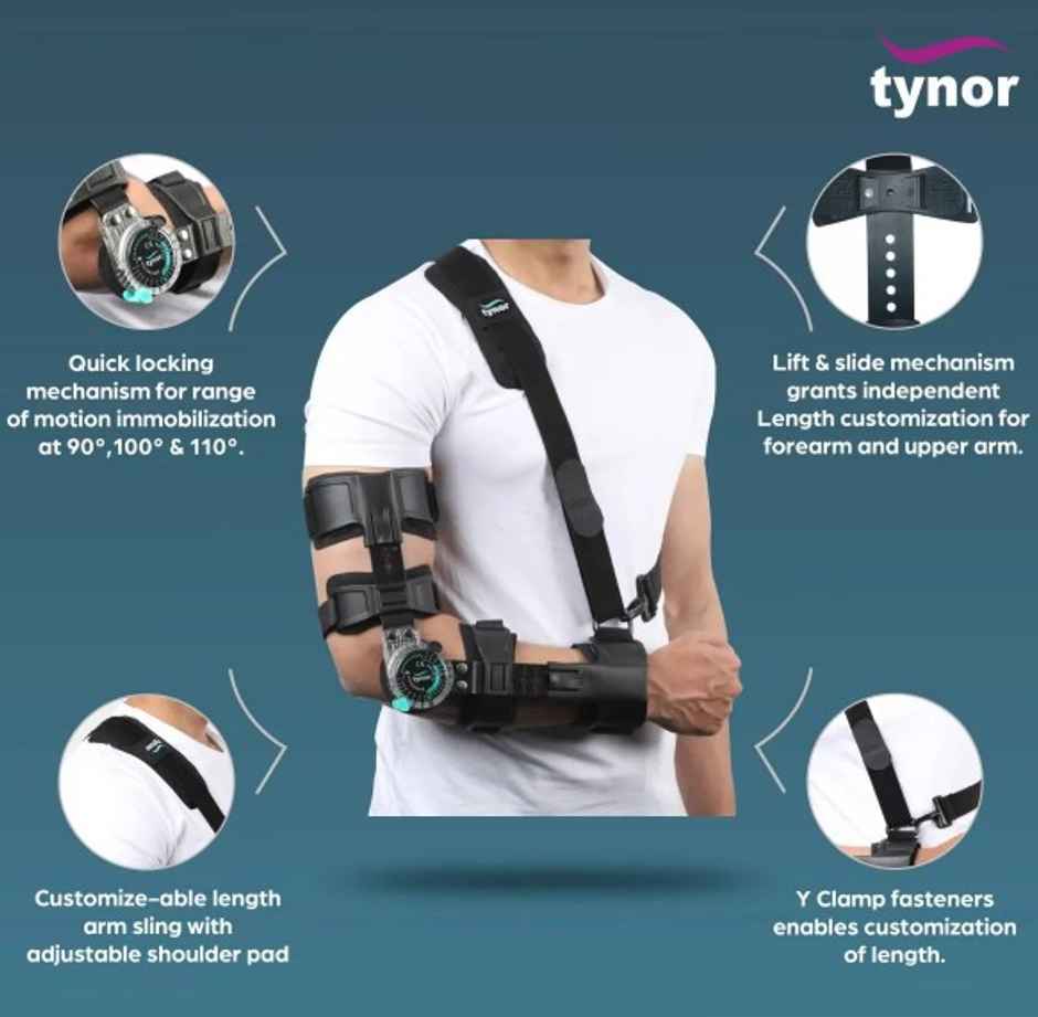 Tynor ROM Elbow Brace Black Left Universal