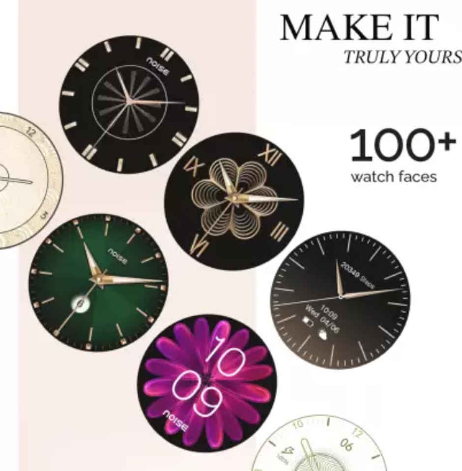 Noise Grace Women's Collection 1.1 AMOLED Display with Diamond Cut Metal Dial - Rose Gold