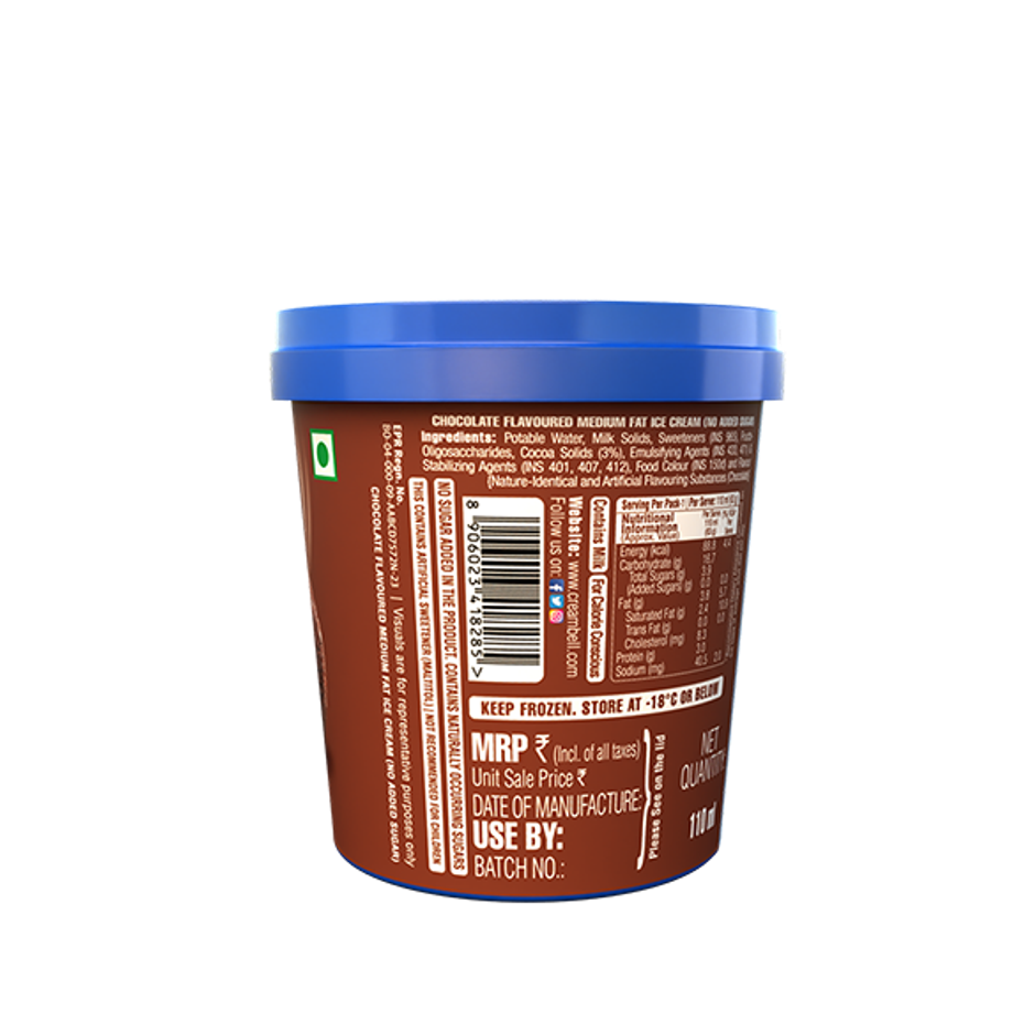 Cream Bell Sugarfree Chocolate Ice Cream Cup