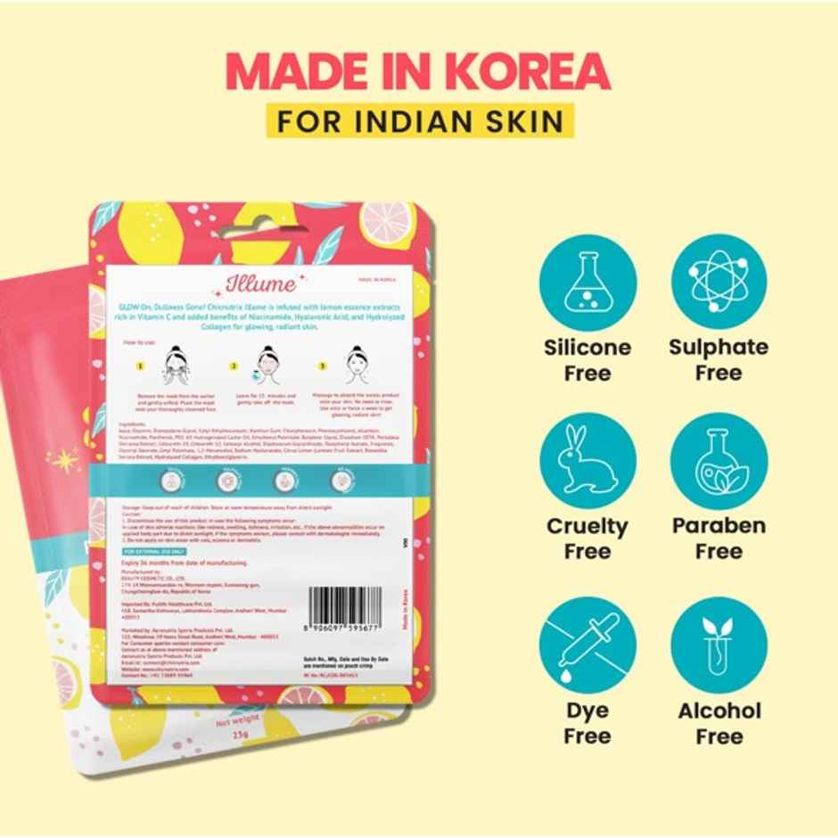 Chicnutrix Korean Face Sheet Mask For Brightening Skin Combo