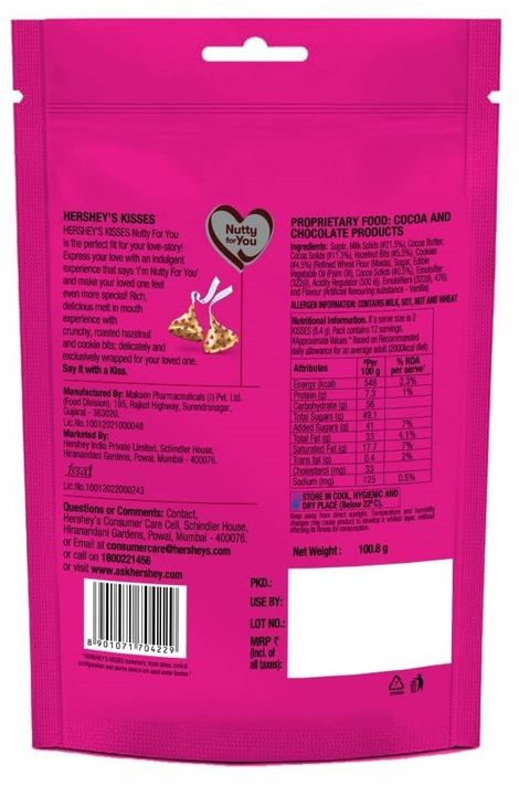 Hershey's Kisses Hazelnut 'N' Cookies Chocolate Share Bag