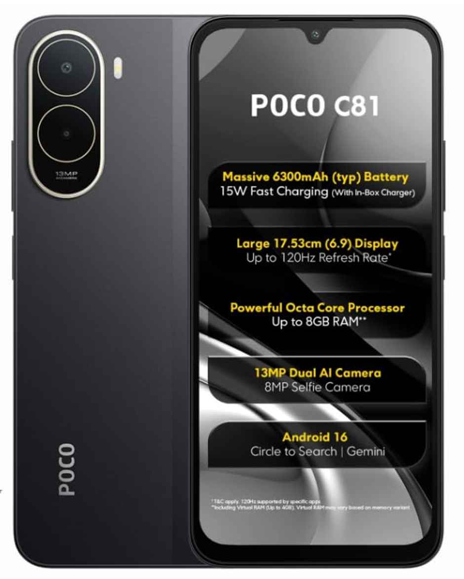 Poco C81 | 4 GB RAM | 64 GB Storage | Black