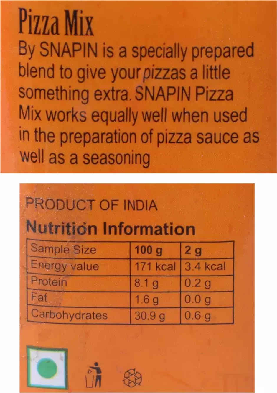 Snapin Red Chilli Flakes (35g) & Snapin Pizza Oregano Seasoning Mix (45g) Combo