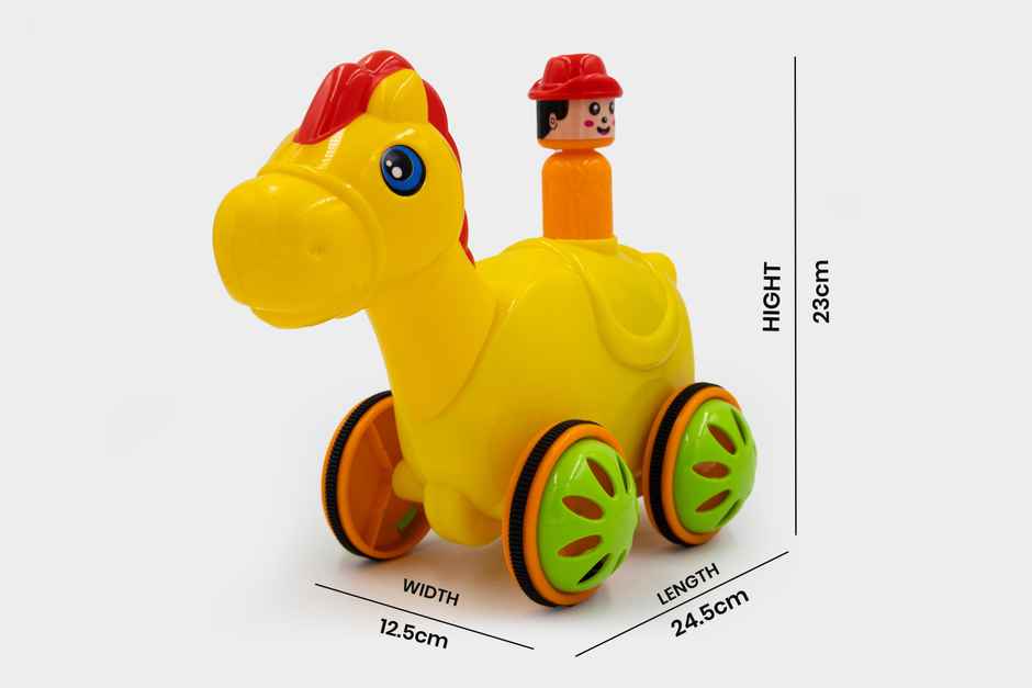 Toybharat Push N Go Horse | Fun Toddler Toy & Birthday Gift - Multicolour | Assorted
