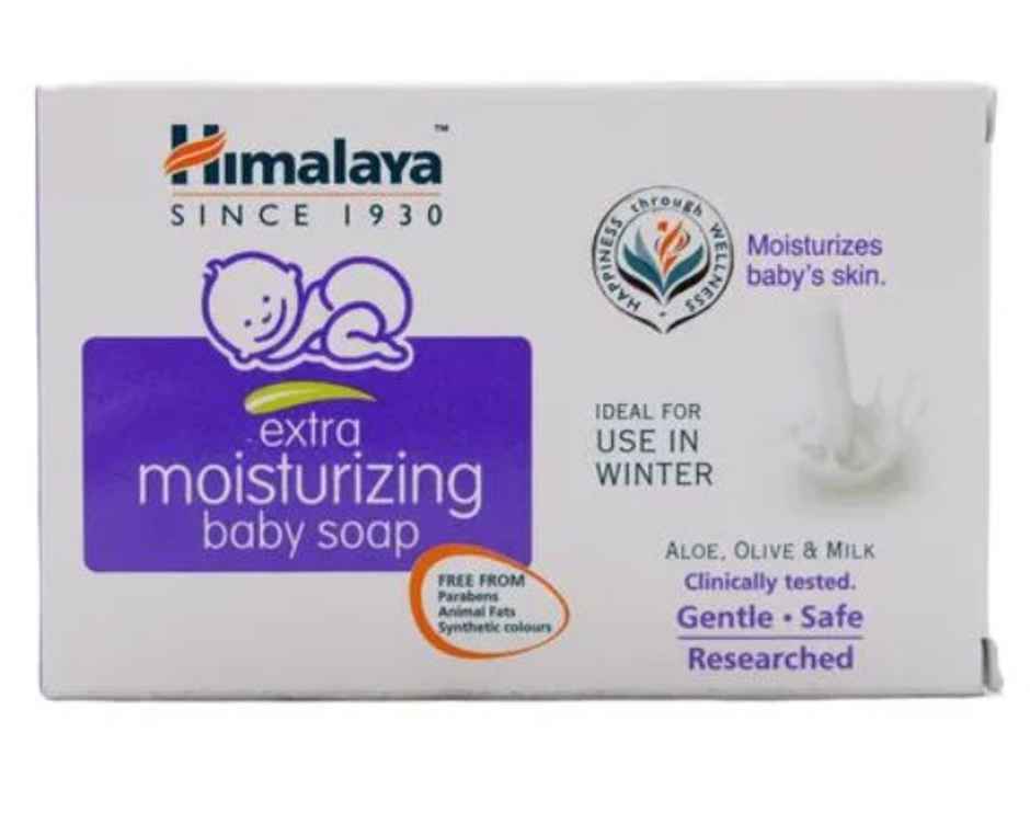 Himalaya Extra Moisturizing Baby Soap for Dry Skin|Helps Lock Moisture with Aloe-Milk Complex