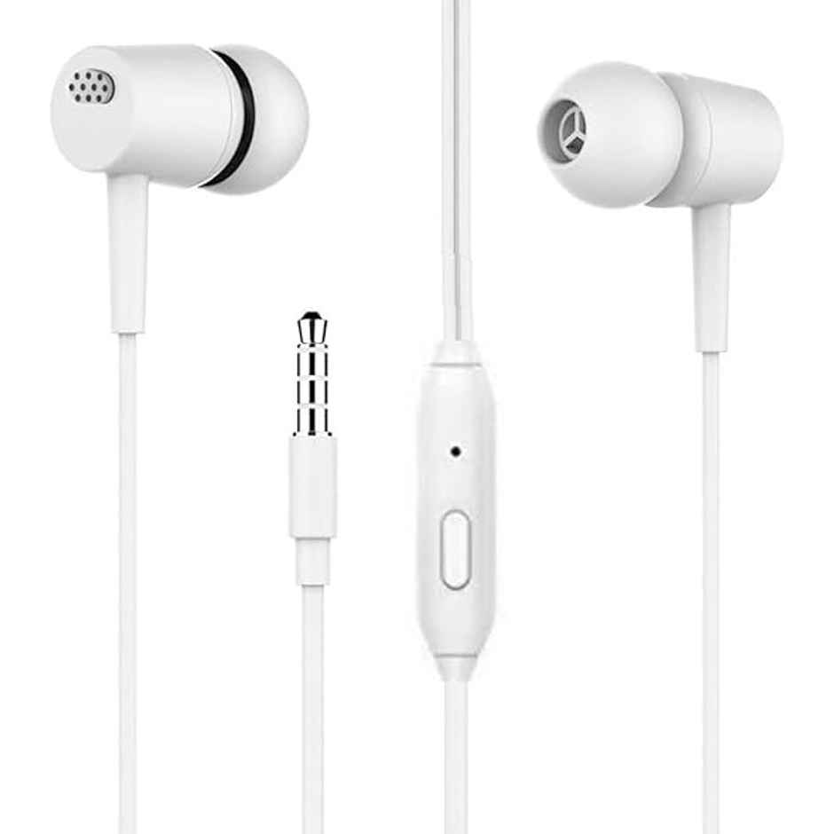 basics IND Wired earphone With Mic | White