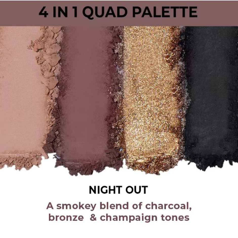 Nykaa Cosmetics Eyes On Me 4 In 1 Quad Eyeshadow Palette - Night Out