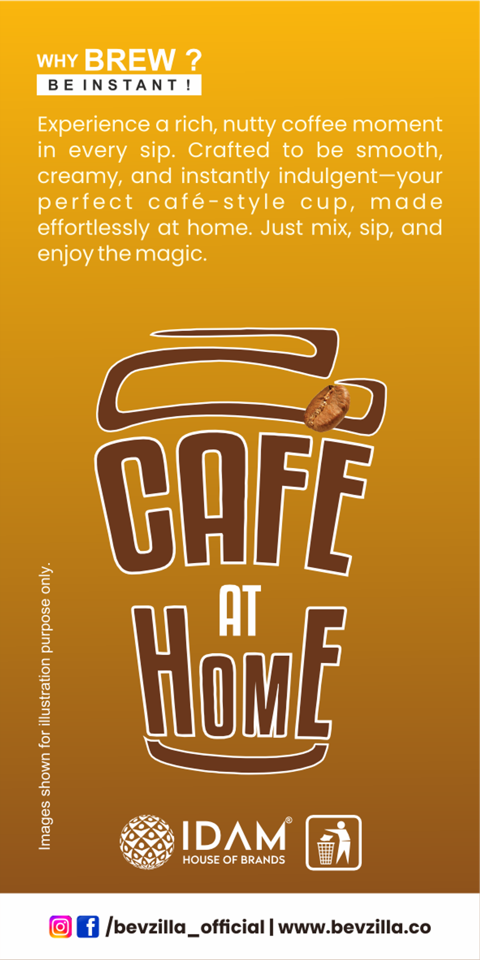 Bevzilla 15 Hazelnut Flavoured Instant Coffee Powder Sachets Combo