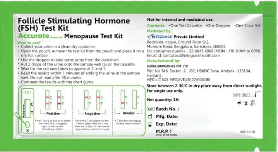 Accurate Advanced Menopause Test Kit