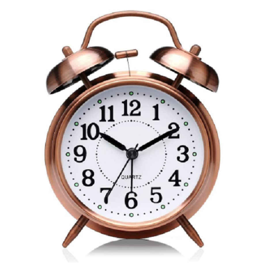 Soham Housewares Table Alarm Clock Vintage Look Twin Bell (Copper)