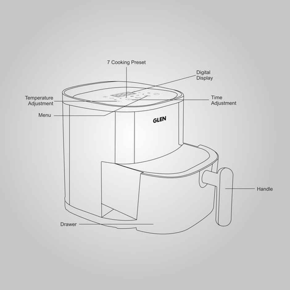 Glen Digital Fryer 3.5 Ltr Black,(Sa 3044)
