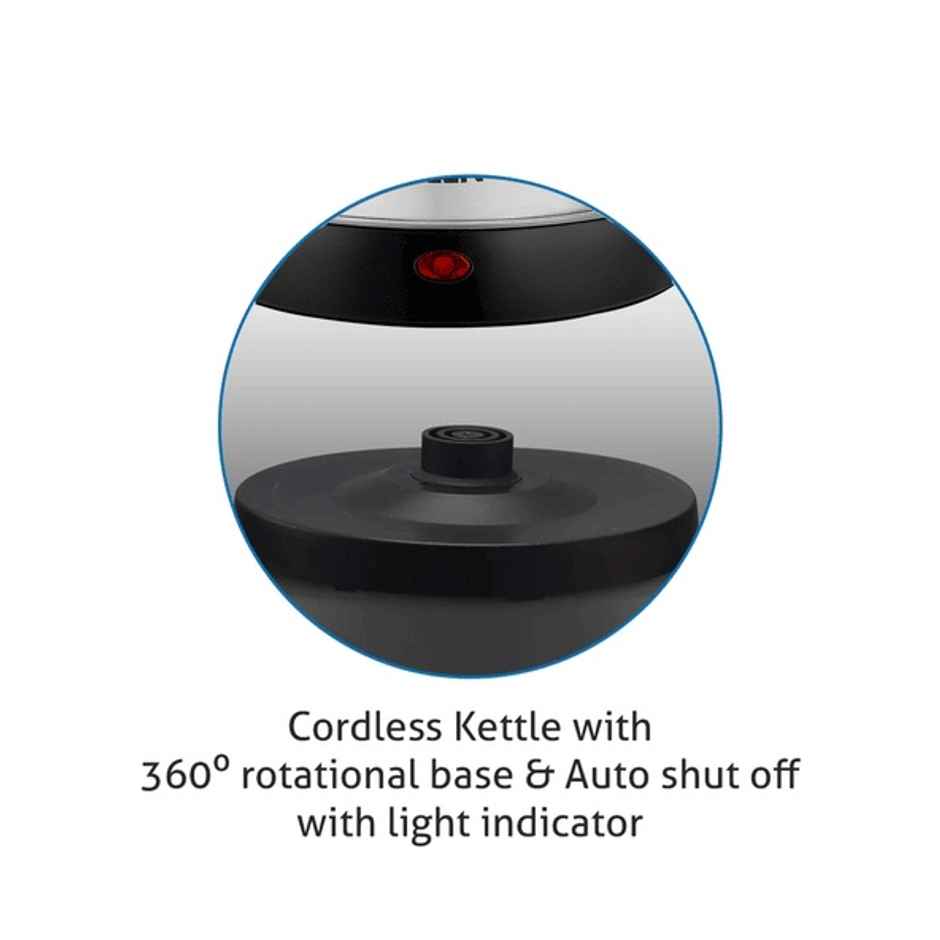 Glen 1500 Watt Electric Kettle Stainless Steel With 360 Degree Rotational Base 1.8 L, Silver (9002)