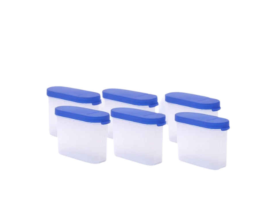 Mahaware Modular Mini Space Saver | Fridge safe Container | 150ml (Set of 6) (Blue)