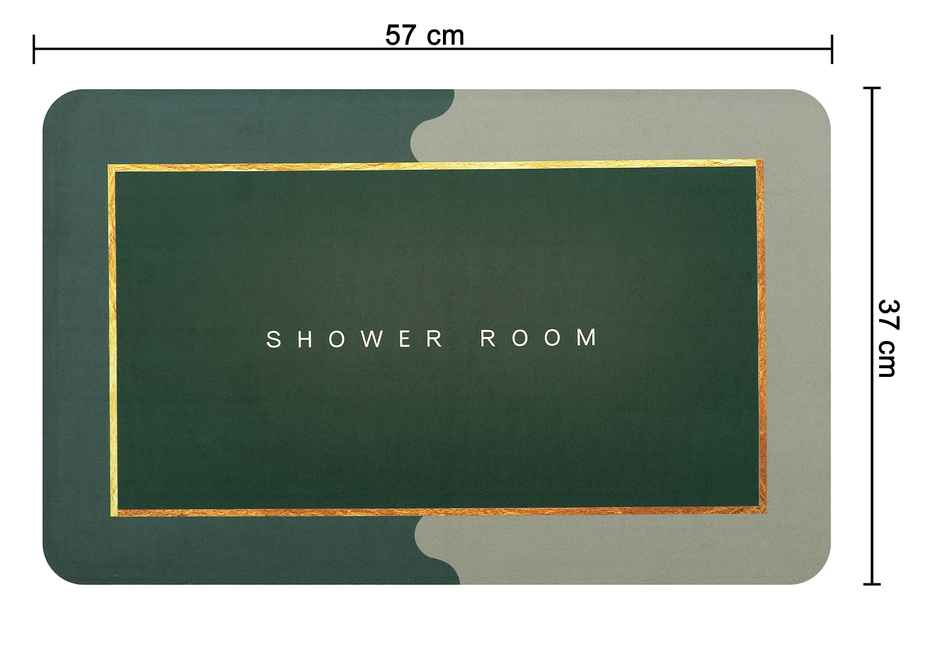 Homeharmony Anti- Skid Rubber Floor Mat Dark Green | 57 x 36 cm