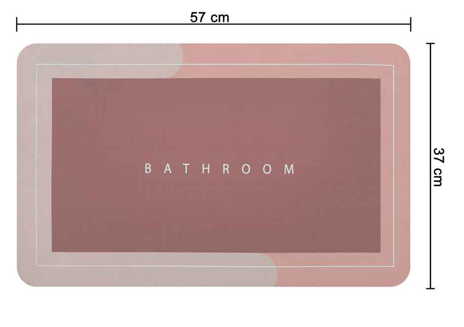 Homeharmony Rubber Floor Protecting Mat, Dark Pink (57x36Cm)