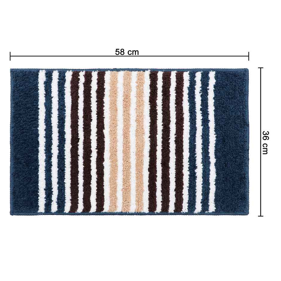 Homeharmony Non-Slip Bath Mat | Blue | 58 x 36 cm