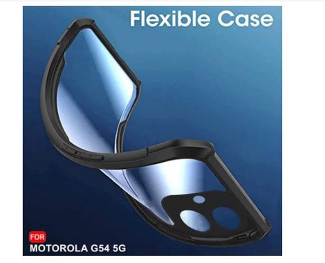 Kwine Case Motorola Moto G54 / G64 Back Cover - Black Bordered Transparent Case