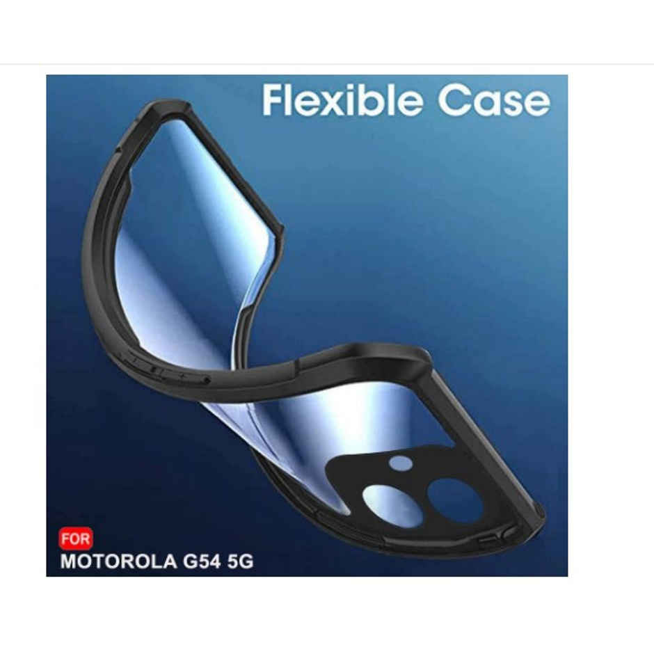 Kwine Case Motorola Moto G54 / G64 Back Cover - Black Bordered Transparent Case