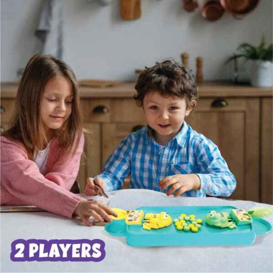 PlayMagic Feed The Frogs 2-Player Board Game - Interactive Action Toy for Kids
