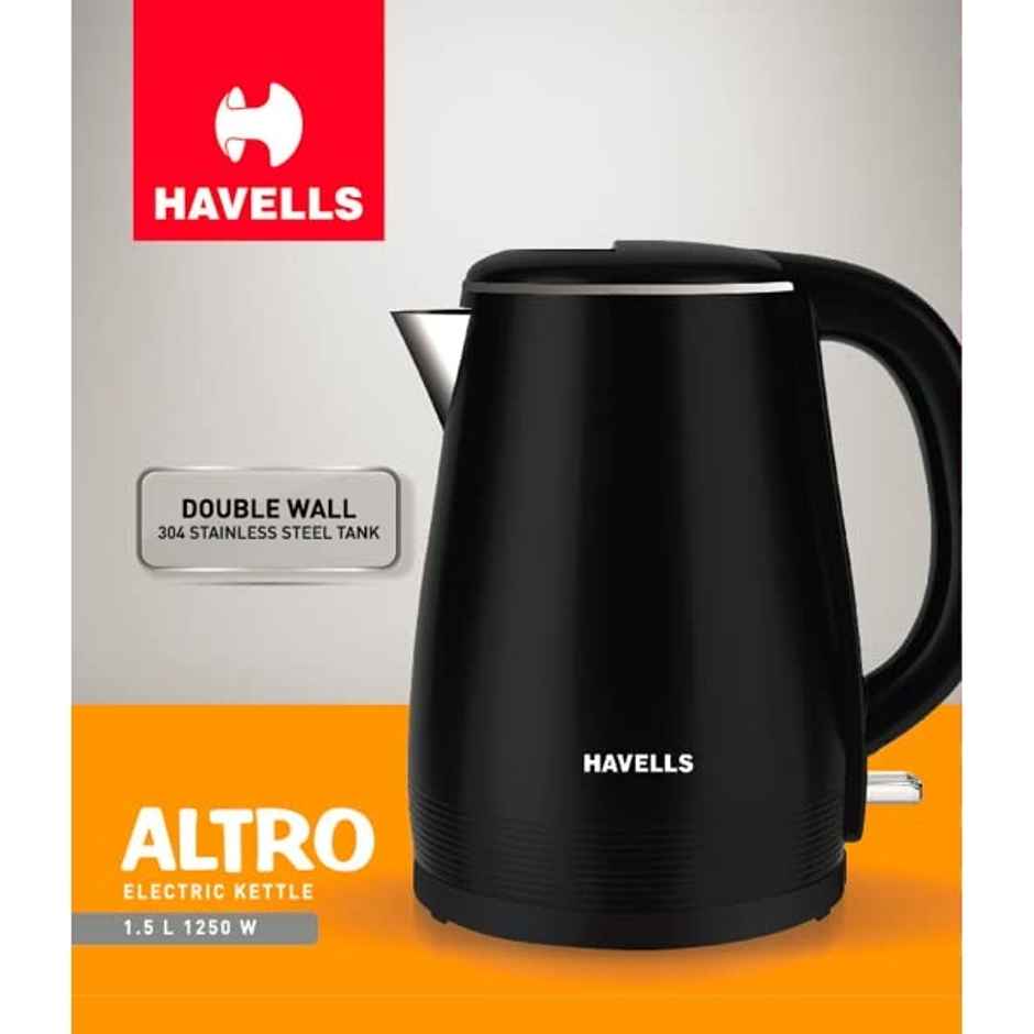 Havells Altro 1.5 L Electric Kettle - Double Wall | Stainless Steel Tank