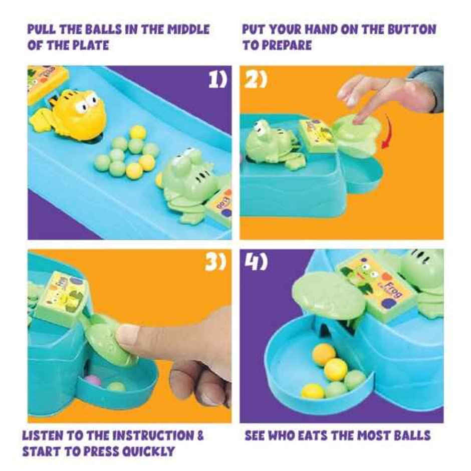 PlayMagic Feed The Frogs 2-Player Board Game - Interactive Action Toy for Kids