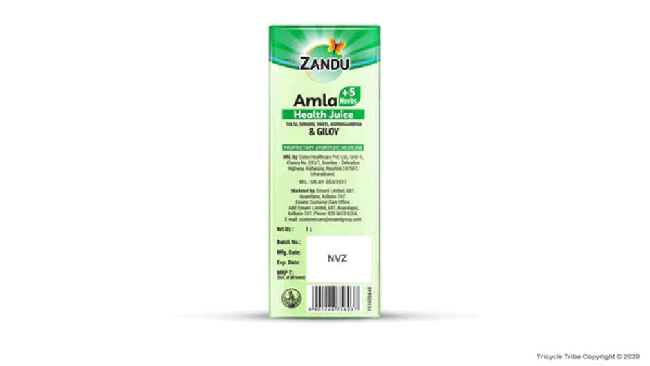 Zandu Amla + 5 Herbs Health Juice Ayurvedic Immunity Booster No Added Sugar