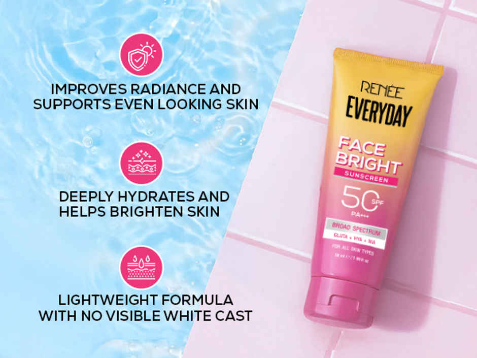 Renee Everyday Face Bright Brightening Sunscreen With Niacinamide | In-Vivo Tested SPF 50 PA+++