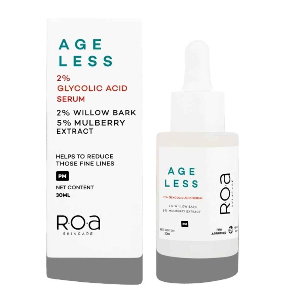 R.O.A Skincare Ageless Face Serum 2% Glycolic Acid & 2% Salicylic Acid Serum With 5% Mulberry Extract