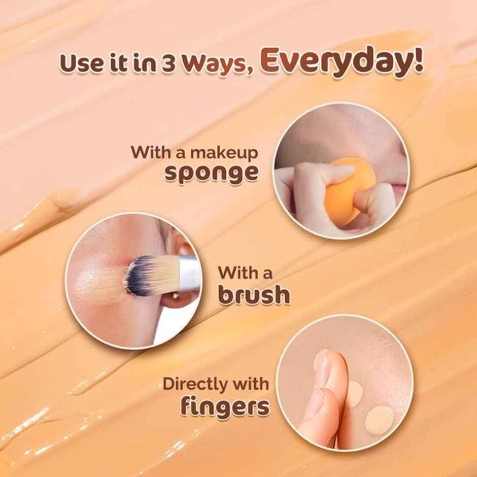 Mamaearth Glow Serum Foundation with Vitamin C & Turmeric for 12-Hour Long Stay- 03 Nude Glow