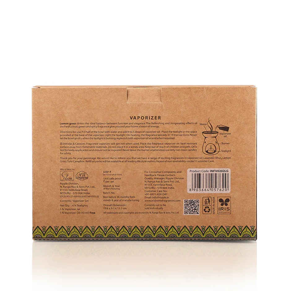IRIS Amogha Lemongrass Vaporizer | Aroma Diffuser Set