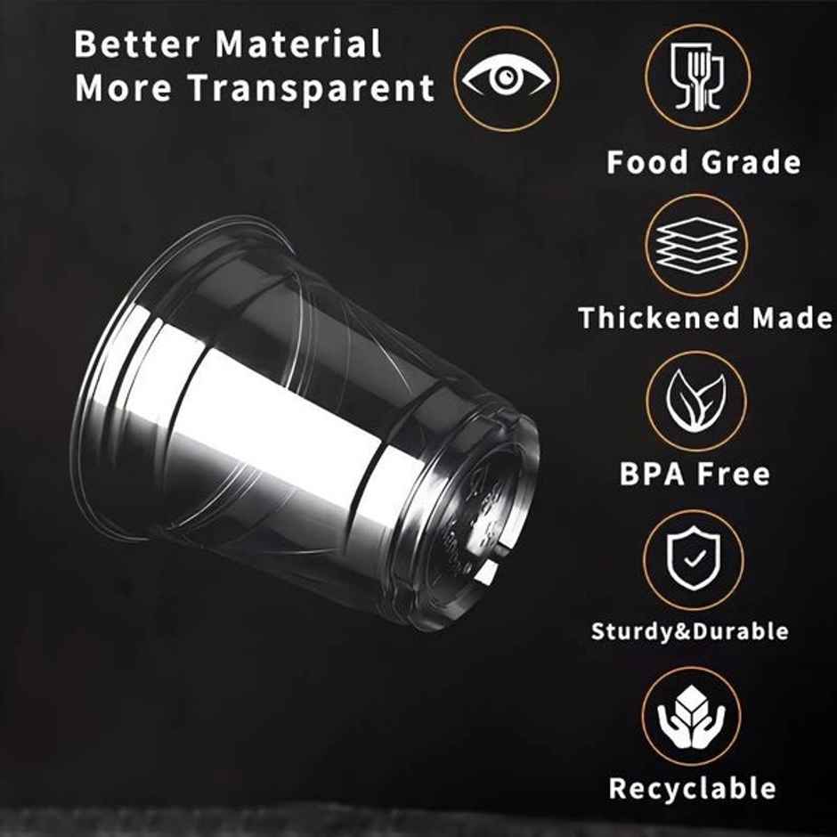 Disposable Transparent PET Glasses | 470 ml | Pack of 10 | Tempware