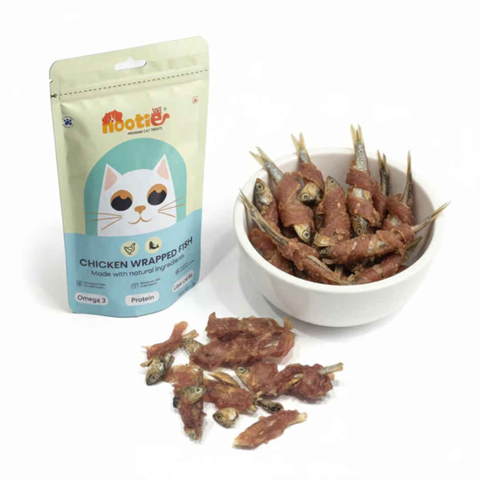 Nooties Premium Cat Treats Chicken Wrapped Fish Omega 3 Rich Natural Ingredients