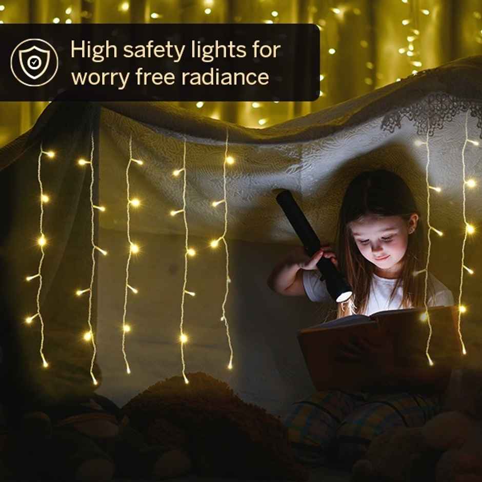 Halonix 46 LED Twinkle String Light Combo | Yellow | 10 m