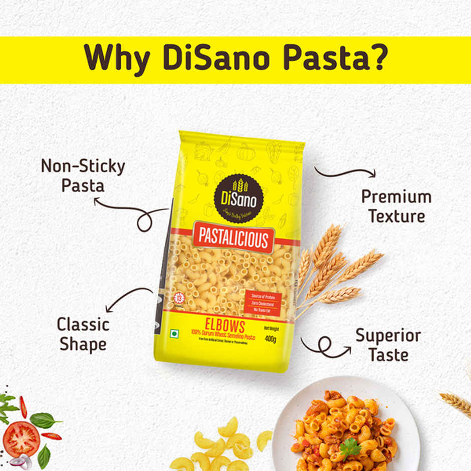 Disano Elbow Pasta, 100% Durum Wheat, No Maida