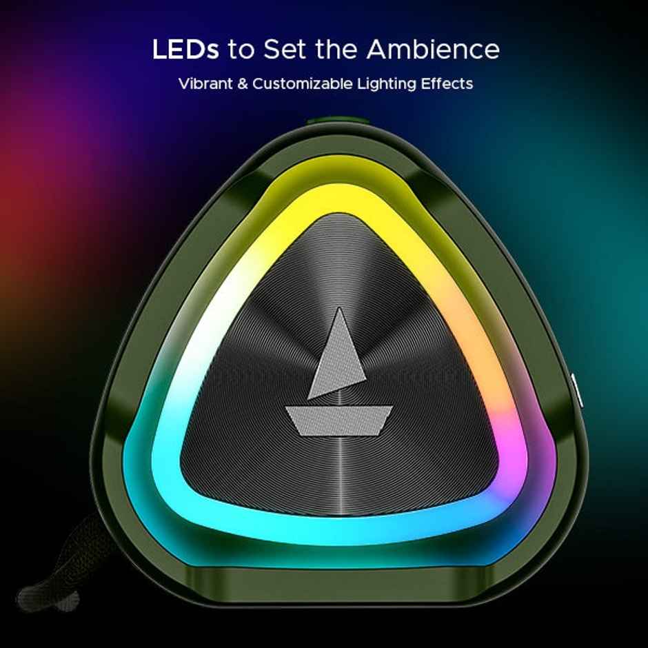 boAt Stone 750 BT Speaker w/ 12W RMS Sound, 12 HRS Playback, RGB, TWS Feature & IPX5 (Moss Green)