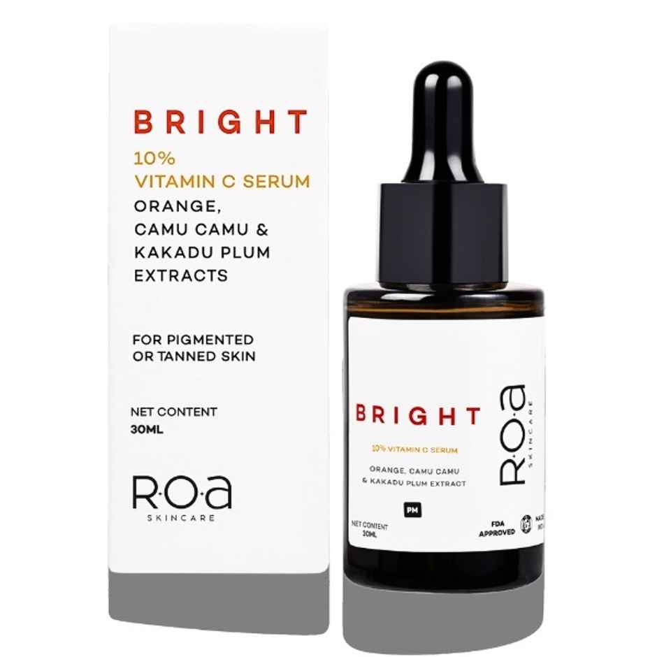 R.O.A Skincare Bright 10% Vitamin C Face Serum With Antioxidants For Brightening Glow
